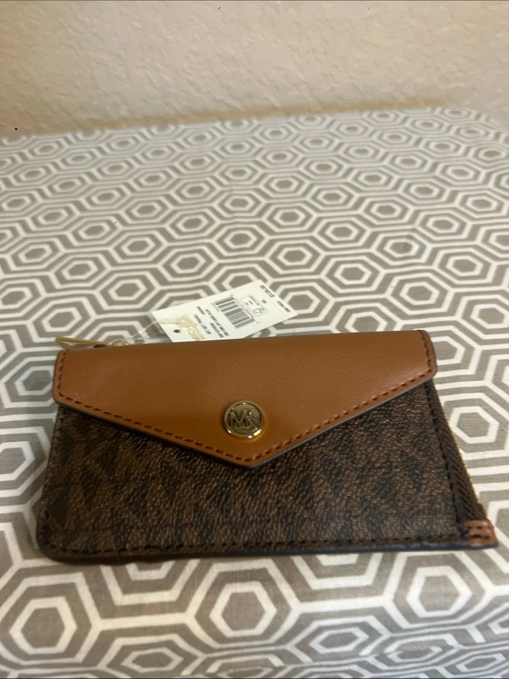 Michael Kors Brown SM CNR ZIP card holder